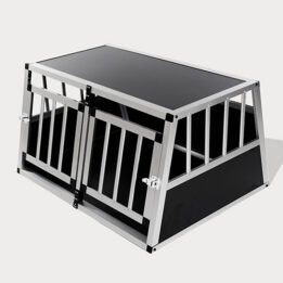 Small Double Door Dog Cage With Separate Board 65a 89cm 06-0771 petproduct.com.cn