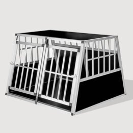 Aluminum Large Double Door Dog cage With Separate board 65a 104 06-0776 petproduct.com.cn