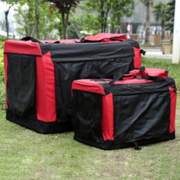 Foldable Large Dog Travel Bag 600D Oxford Cloth Outdoor Pet Carrier Bag in Red petproduct.com.cn