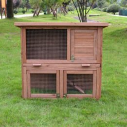 Wholesale Large Wooden Rabbit Cage Outdoor Two Layers Pet House 145x 45x 84cm 08-0027 petproduct.com.cn