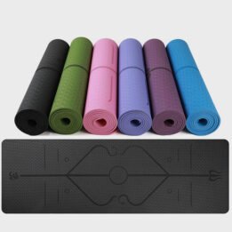Eco-friendly Multifunction Beginner Yoga Mat With Body Line Thickened Widened Non-slip Custom TPE Yoga Mat petproduct.com.cn
