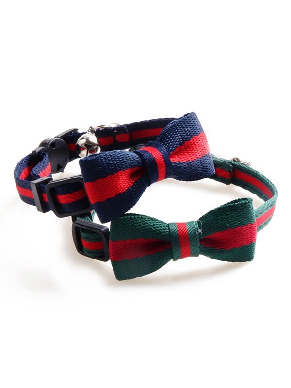 Manufacturer Wholesale Classic Color Plaid Design Cat Collar With Bowknot Bell 06-1610 petproduct.com.cn
