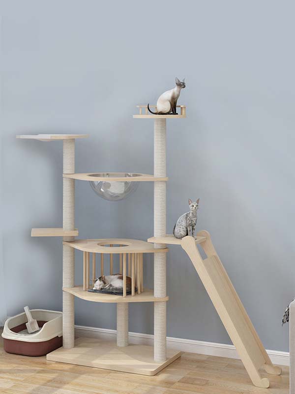 Wholesale pine solid wood multilayer board cat tree cat tower cat climbing frame 105-212 petproduct.com.cn