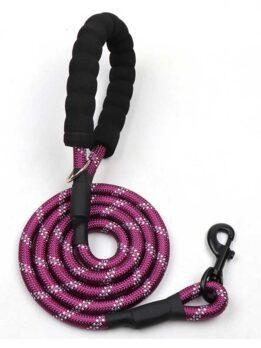 Wholesale pet dog leash spring hook aluminum buckle reflective imitation nylon braided dog chain