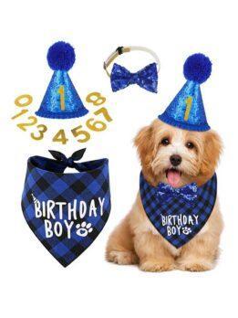 Pet party decoration set dog birthday scarf hat bow tie dog birthday decoration supplies 118-37011 petproduct.com.cn