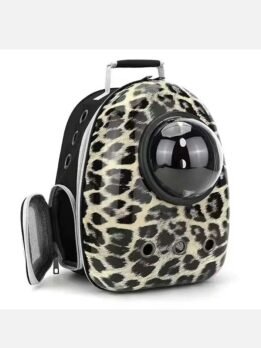 Sand leopard print upgraded side opening pet cat backpack 103-45009 www.petproduct.com.cn