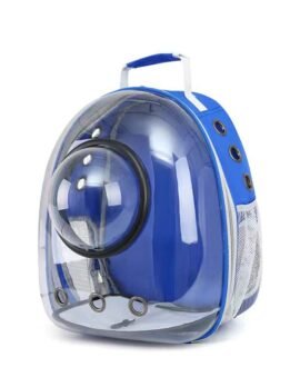Transparent blue pet cat backpack with hood 103-45033 petproduct.com.cn