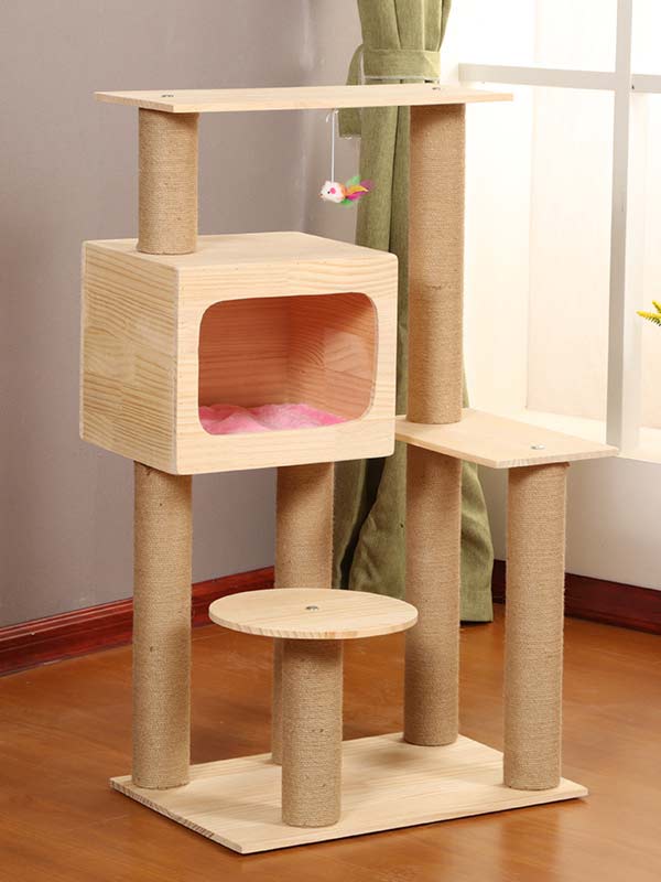 Melhor gato árvore pinho corda de cânhamo coluna escada gato casa quente brinquedo para gato 06-1165 petproduct.com.cn