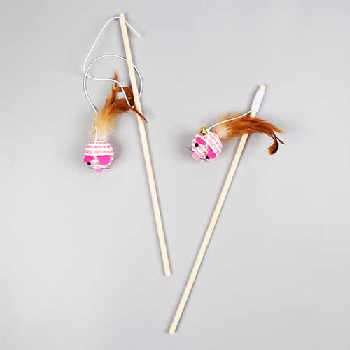 Funny Cat Stick Set Interactive Feather Cloth Rat Puzzle Rope Funny Cat Toy