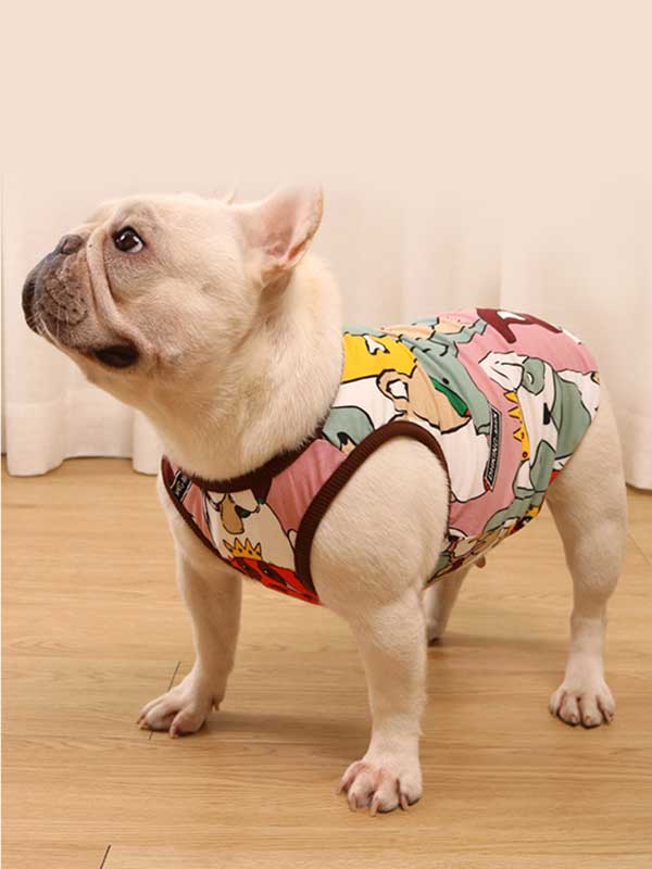 GMTPET французский весенне-летний тонкий жилет для собак, хлопковый жилет с рисунком толстой собаки, бульдога, мопса, 107-222038 petproduct.com.cn