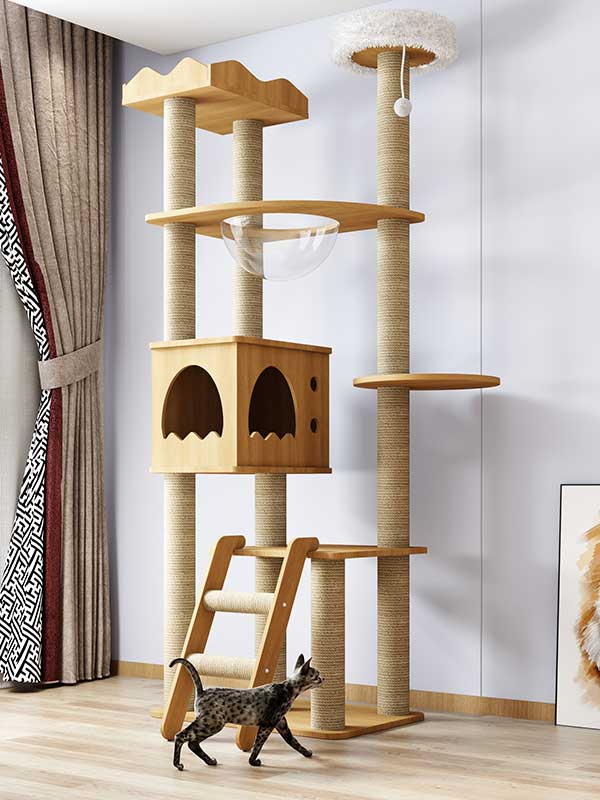 Custom Cat Tower Tree 170CM 66.98 IN MDF Board with 6.5cm Pillar