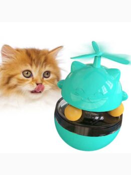 Windmill Spiral Cat Treat Toy - Non-Tip Design with Teaser Ball