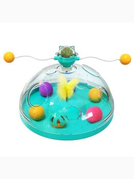 Wholesale Multi-Functional Cat Toy Box with Rotating Teaser & Catnip Ball