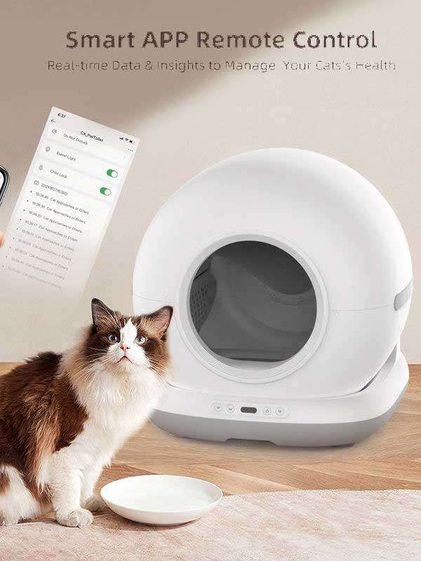 OEM Cat Litter Box Self Cleaning Smart Cat Litter Box Toilet Robot APP Control 72L Large Automatic Cat Litter Box Self-cleaning 116-5902 Pet Products Factory, OEM Manufacturer, Supplier, Agent petproduct.com.cn Smart Cat litter box, Cat Litter Box, Cat Litter Box & Accessories, Cat Litter Box And Accessories