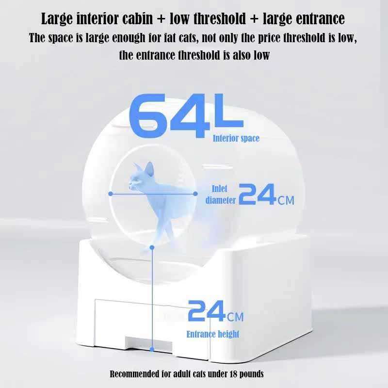 Multiple Cats Smart Lavatory White Automatic Self-Cleaning Cat Litter Box App Controlled with Health Monitoring 116-5907 Pet Products Factory, OEM Manufacturer, Supplier, Agent petproduct.com.cn Smart Cat litter box, Cat Litter Box, Cat Litter Box & Accessories, Cat Litter Box And Accessories