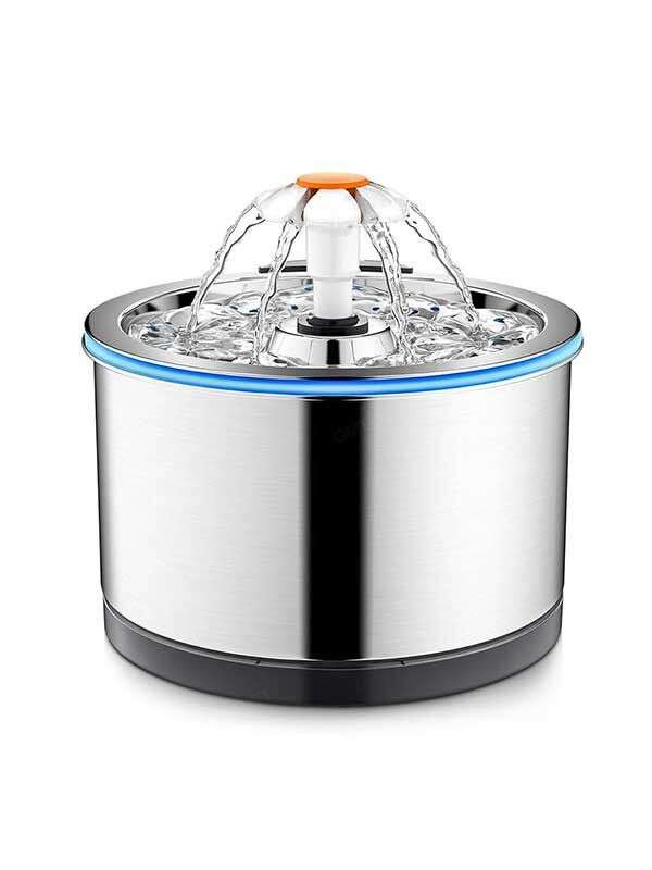 Wholesale 2.5L Silver rounded Stainless Steel Pet Water Dispenser Cat Water Feeder Dog Water Dispenser 120-3302 Pet Products Factory, OEM Manufacturer, Supplier, Agent petproduct.com.cn OEM ODM Wholesale stainless steel pet cat dog water dispenser Fountain